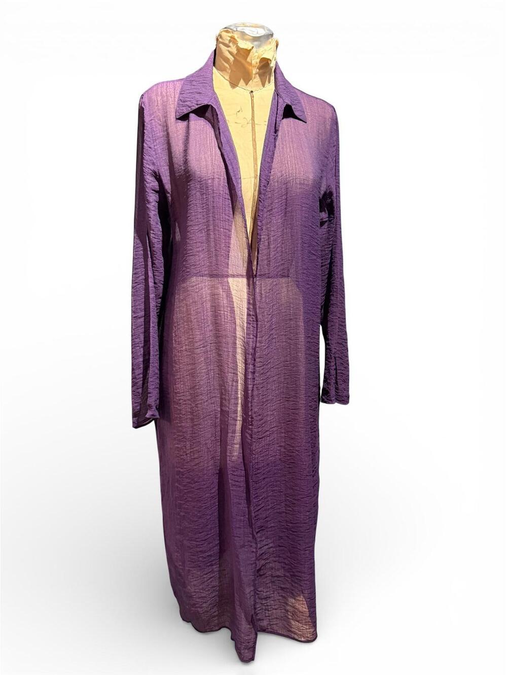 Eileen Fisher Women's Purple Sheer Duster